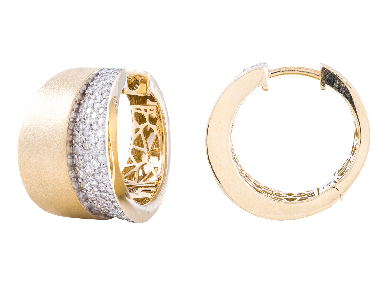 Diamond Earrings - 14 KT Yellow Gold