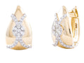 Diamond Earrings - 14 KT Yellow Gold