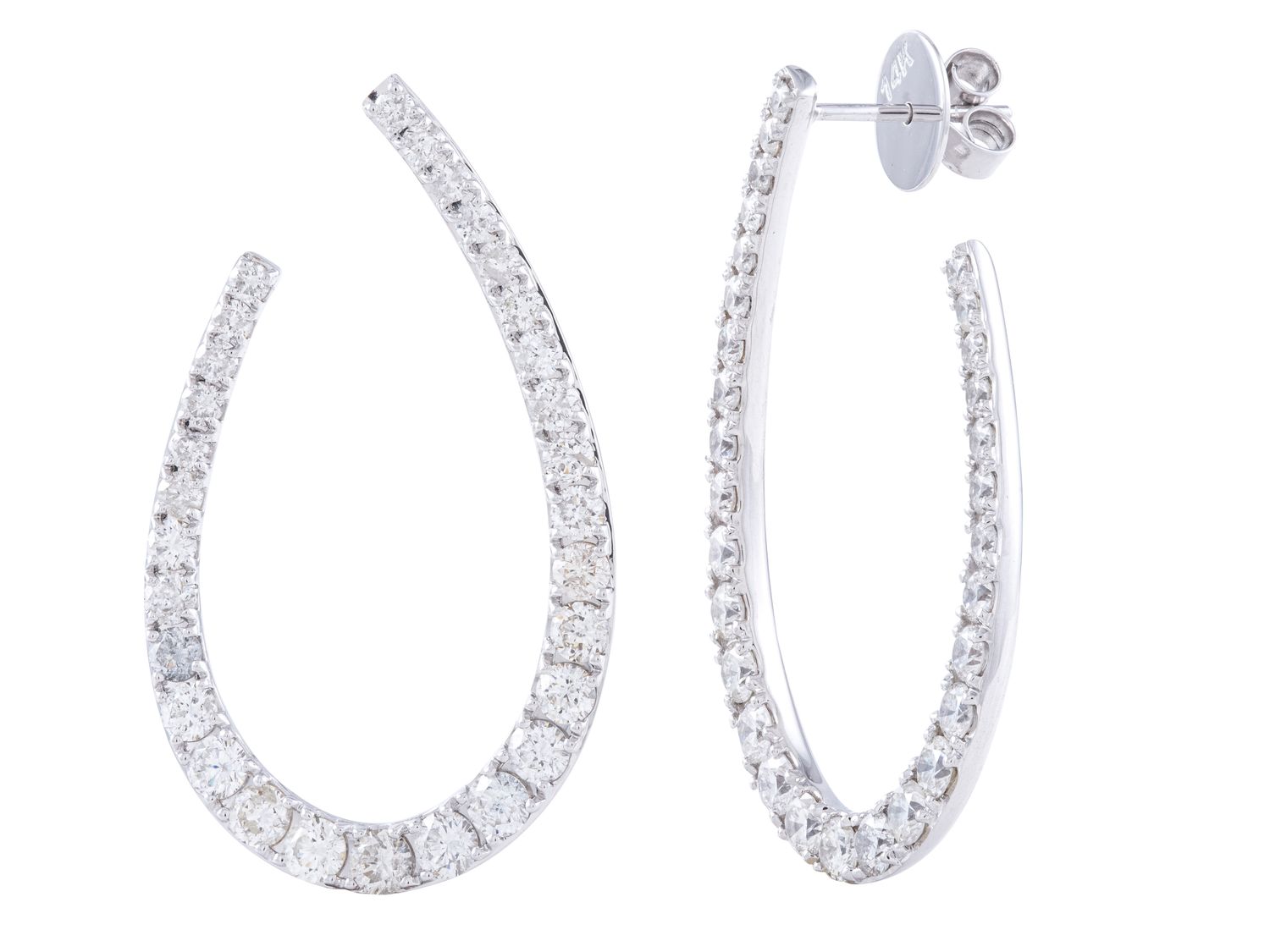 Diamond Earrings - 14 KT White Gold