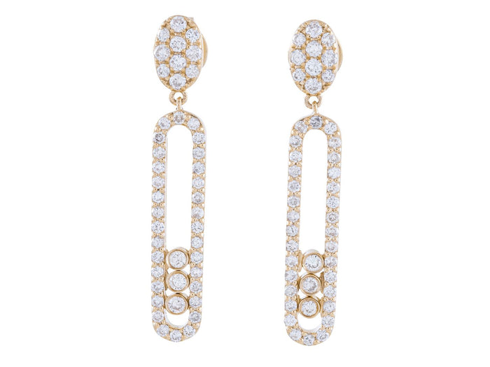 Diamond Earrings - 14 KT Yellow Gold