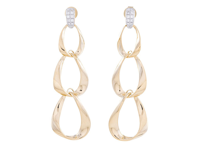 Diamond Earrings - 14 KT Yellow Gold