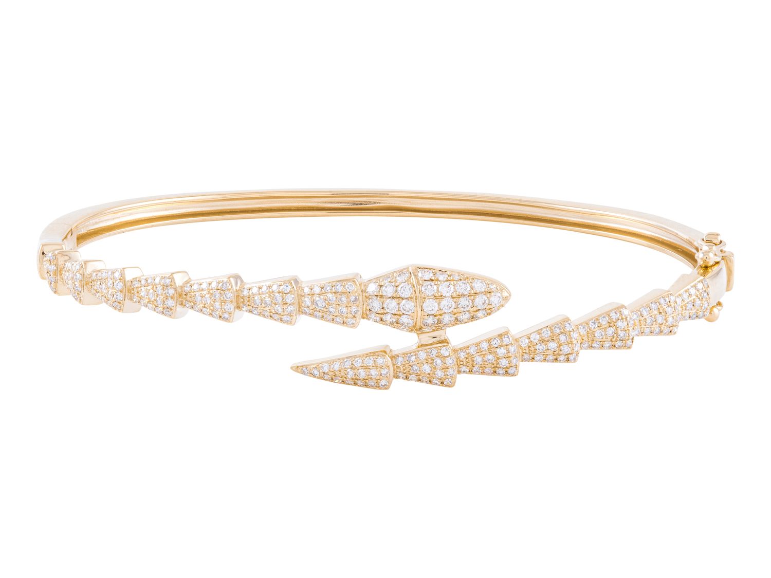 Diamond Bangle - 14 KT Yellow Gold