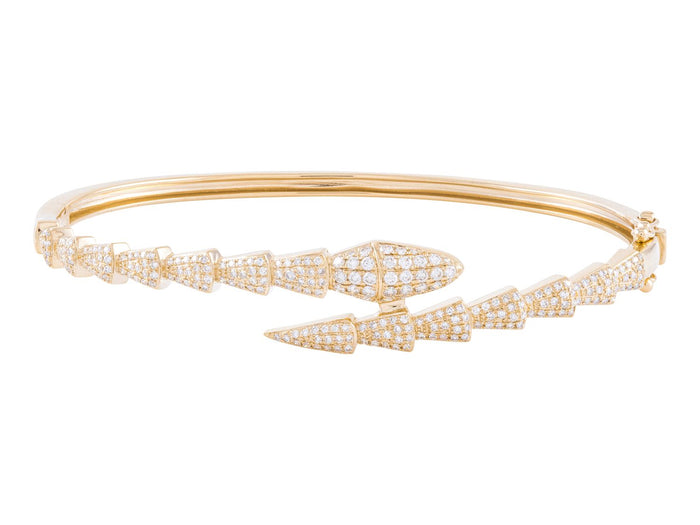 Diamond Bangle - 14 KT Yellow Gold
