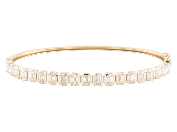 Diamond Bangle - 14 KT Yellow Gold