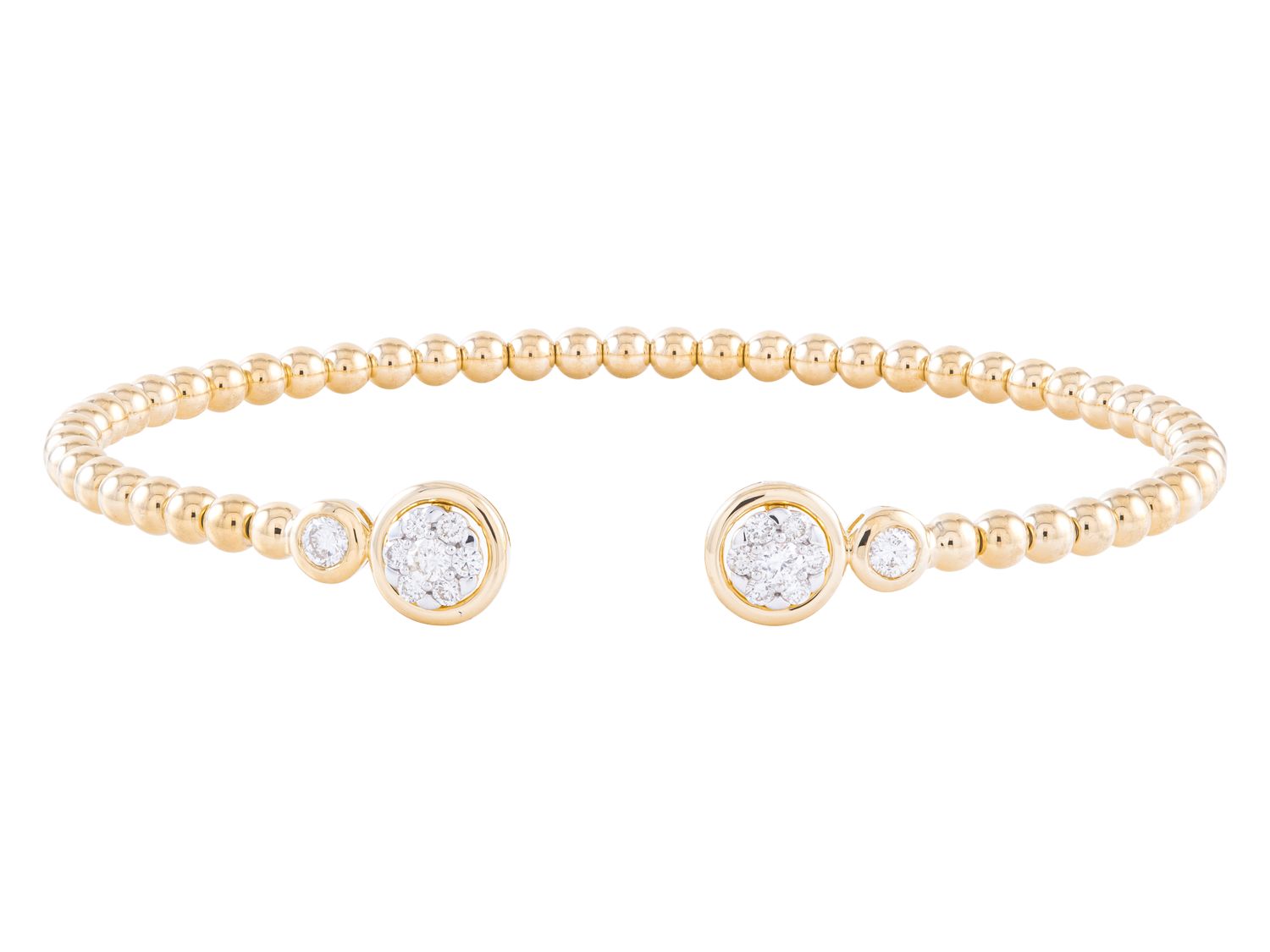 Diamond Bangle - 14 KT Yellow Gold