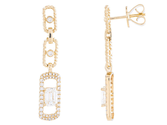 Diamond Earrings - 14 KT Yellow Gold