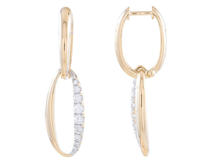 Diamond Earrings - 14 KT Yellow Gold