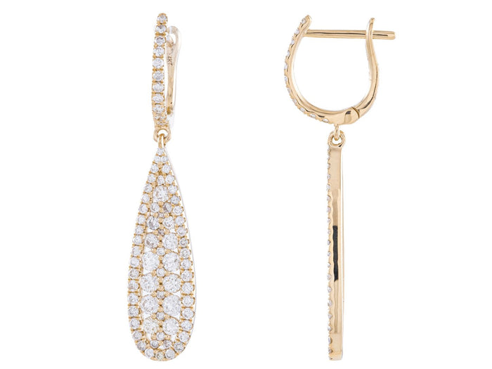 Diamond Earrings - 14 KT Yellow Gold