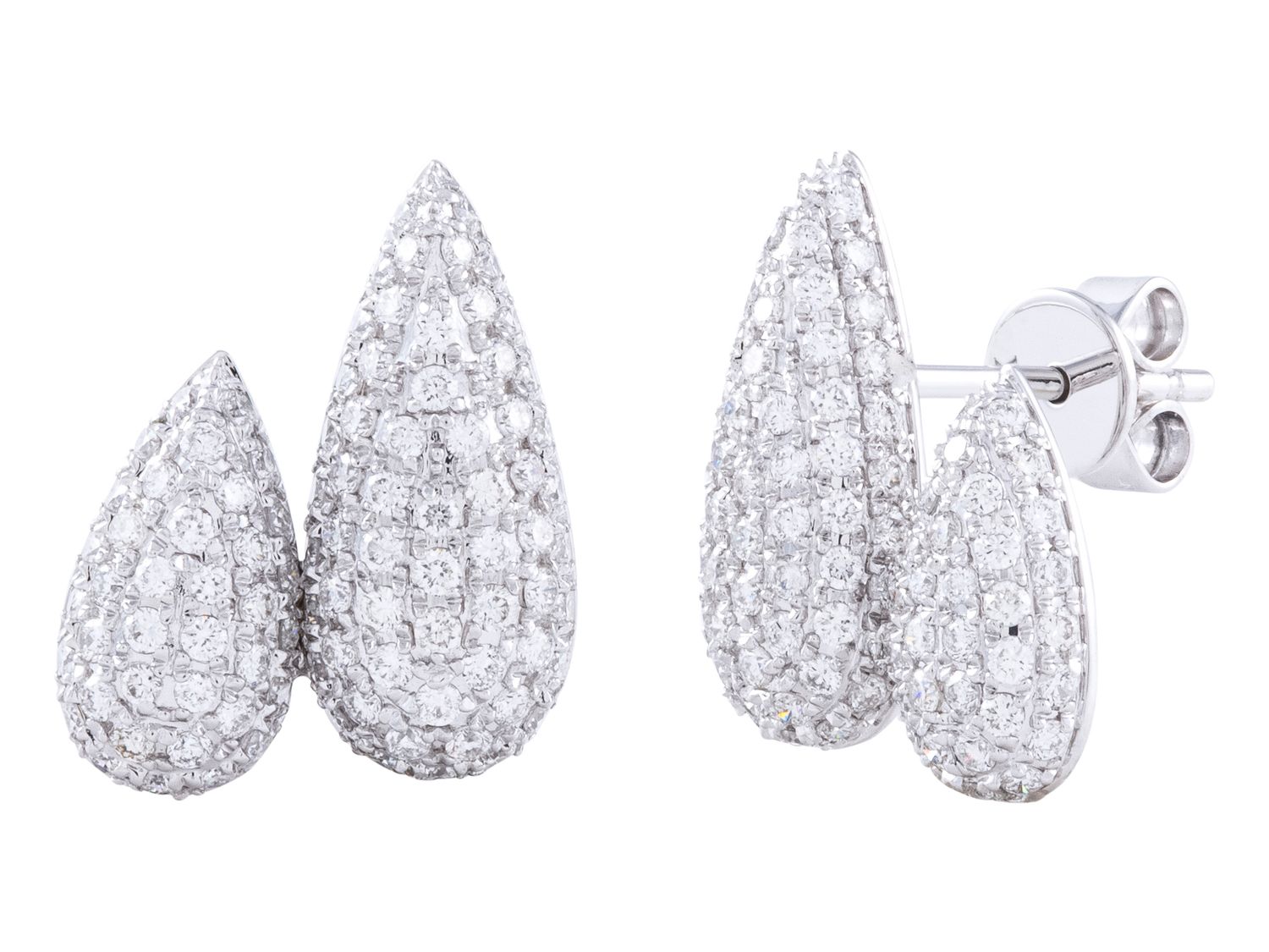 Diamond Earrings - 14 KT White Gold