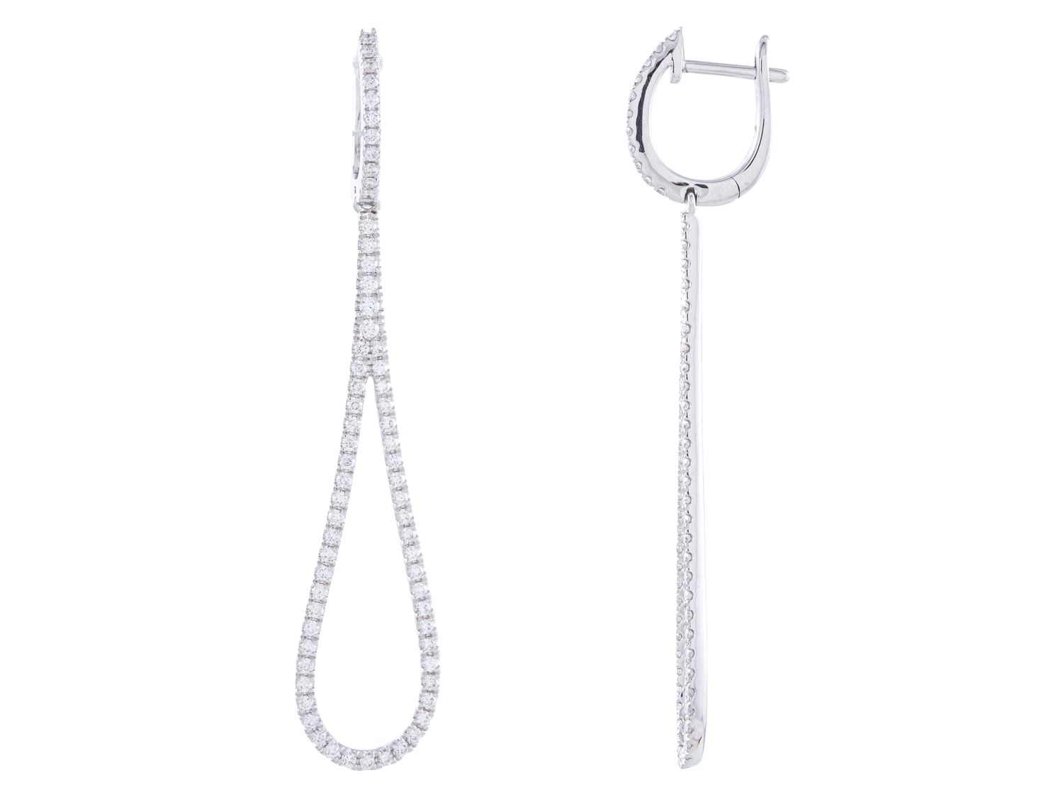 Diamond Earrings - 18 KT White Gold