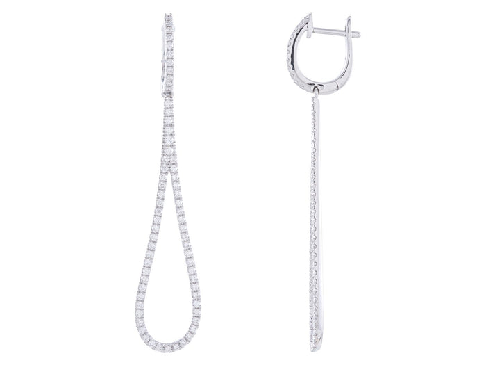 Diamond Earrings - 18 KT White Gold