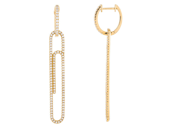 Diamond Earrings - 18 KT Yellow Gold