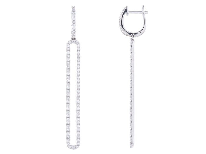 Diamond Earrings - 18 KT White Gold