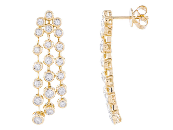 Diamond Earrings - 14 KT Yellow Gold