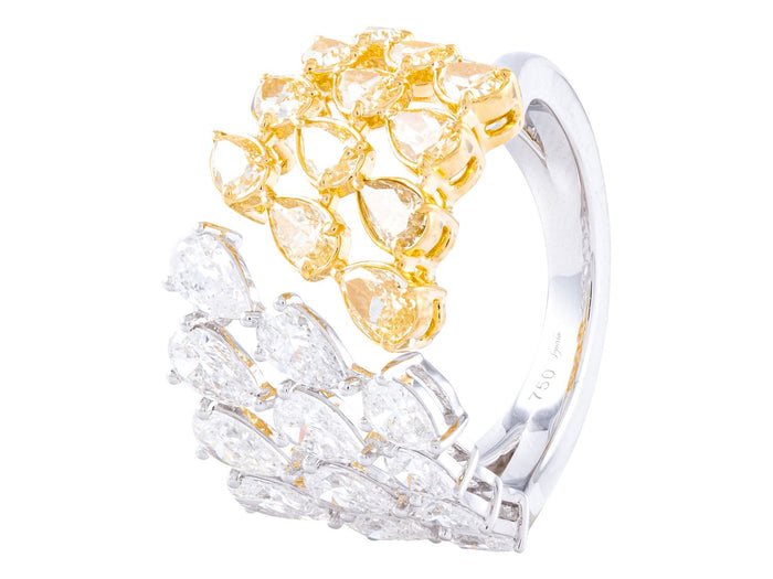 Diamond Ring - 18 KT White and Yellow Gold