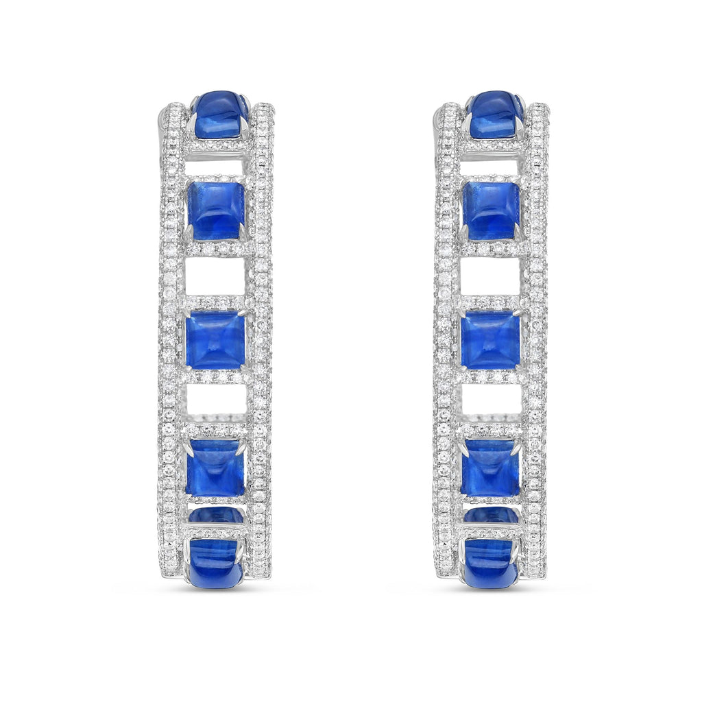 Blue Sapphire Hoops