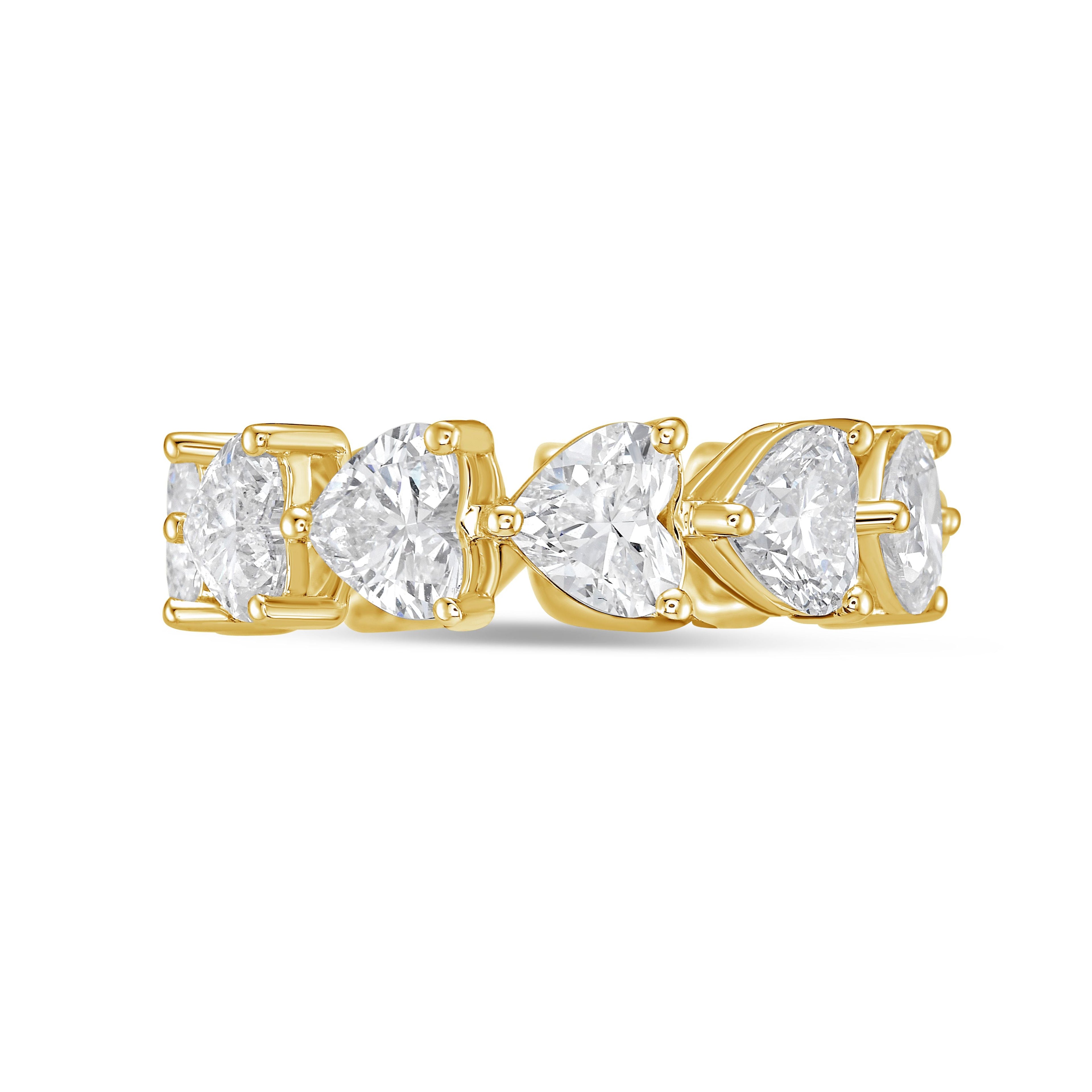 Lab-Grown Heart Diamond Eternity Band, 14k Gold