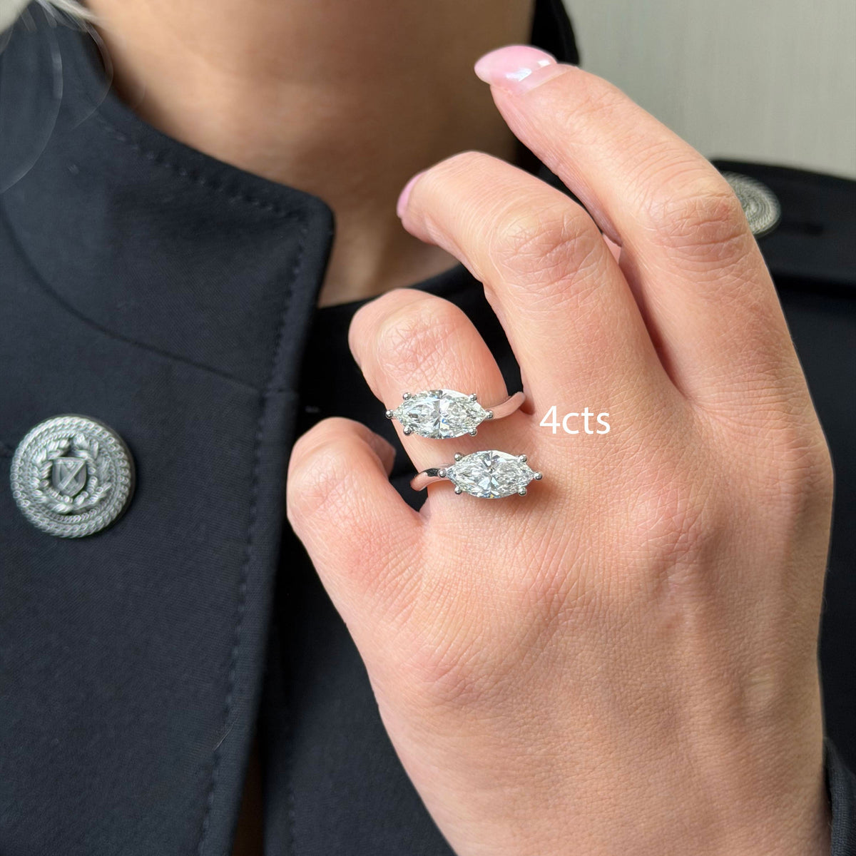 Lab-Grown Marquise Toi Et Moi Diamond Ring