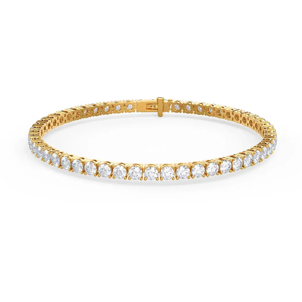 5 Carat Straight Line Tennis Bracelet in Gold