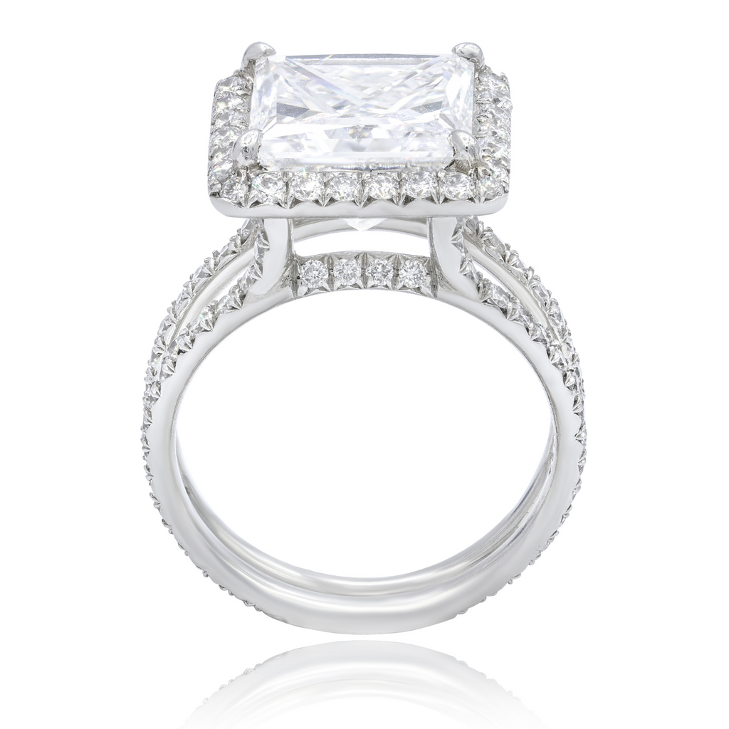 5.09ct Princess Cut With Side Round Diamonds Ring