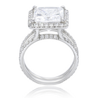 5.09ct Princess Cut With Side Round Diamonds Ring