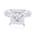 5.30ct Princess Cut With Side 2 Baguette Cut Diamonds Ring