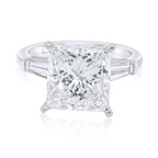 5.30ct Princess Cut With Side 2 Baguette Cut Diamonds Ring