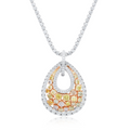 5.50ct Fancy Pink and Yellow Diamond Necklace