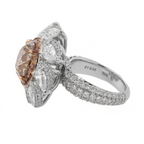 Brown Diamond Ring with Pink & White Pear Diamonds