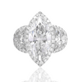 5.65ct Marquise Diamond Ring with Side Half-Moon Diamonds, Platinum