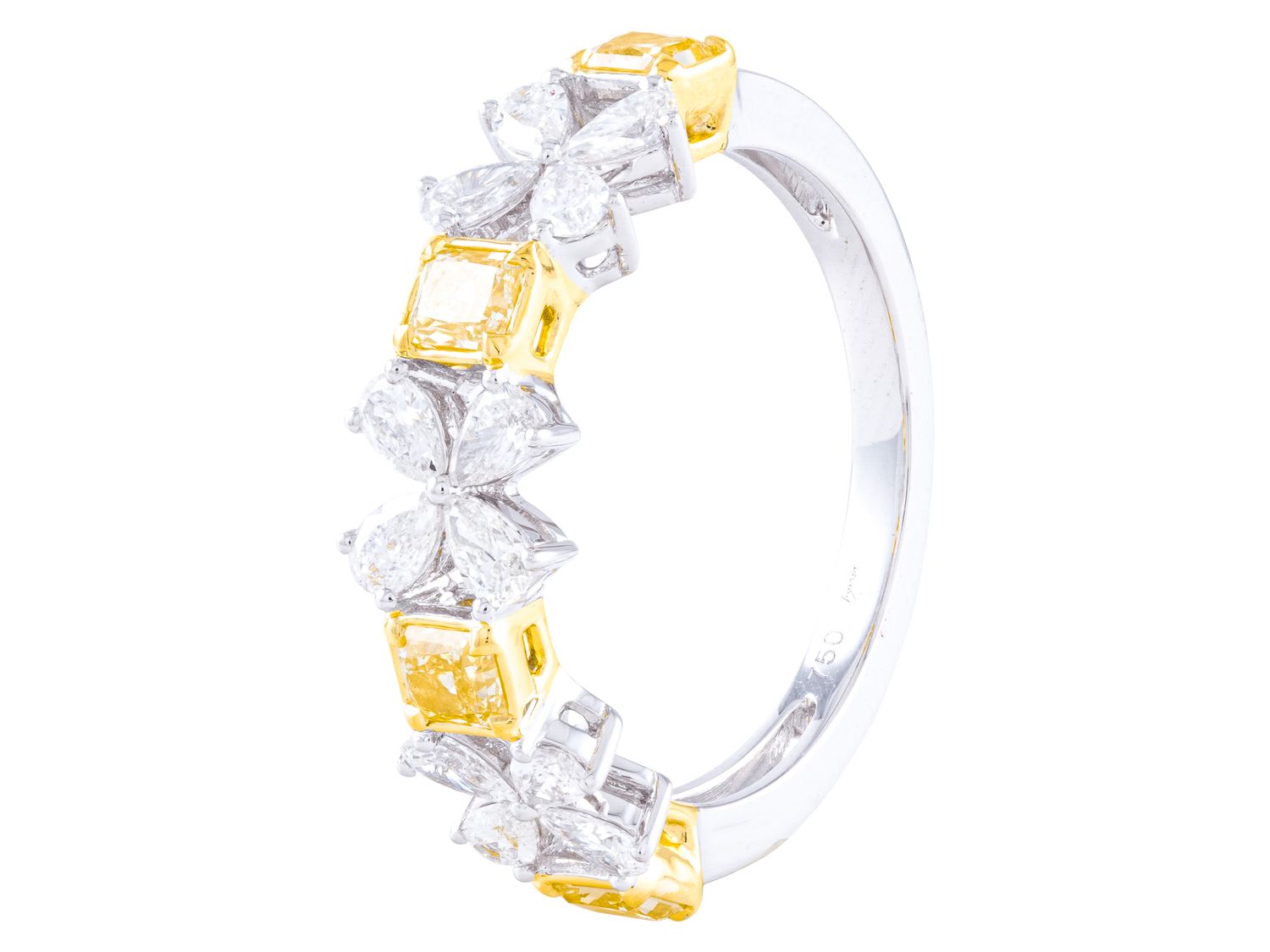 Diamond Band - 18 KT White and Yellow Gold