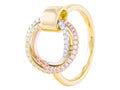 Diamond Ring - 14 KT Rose White and Yellow Gold