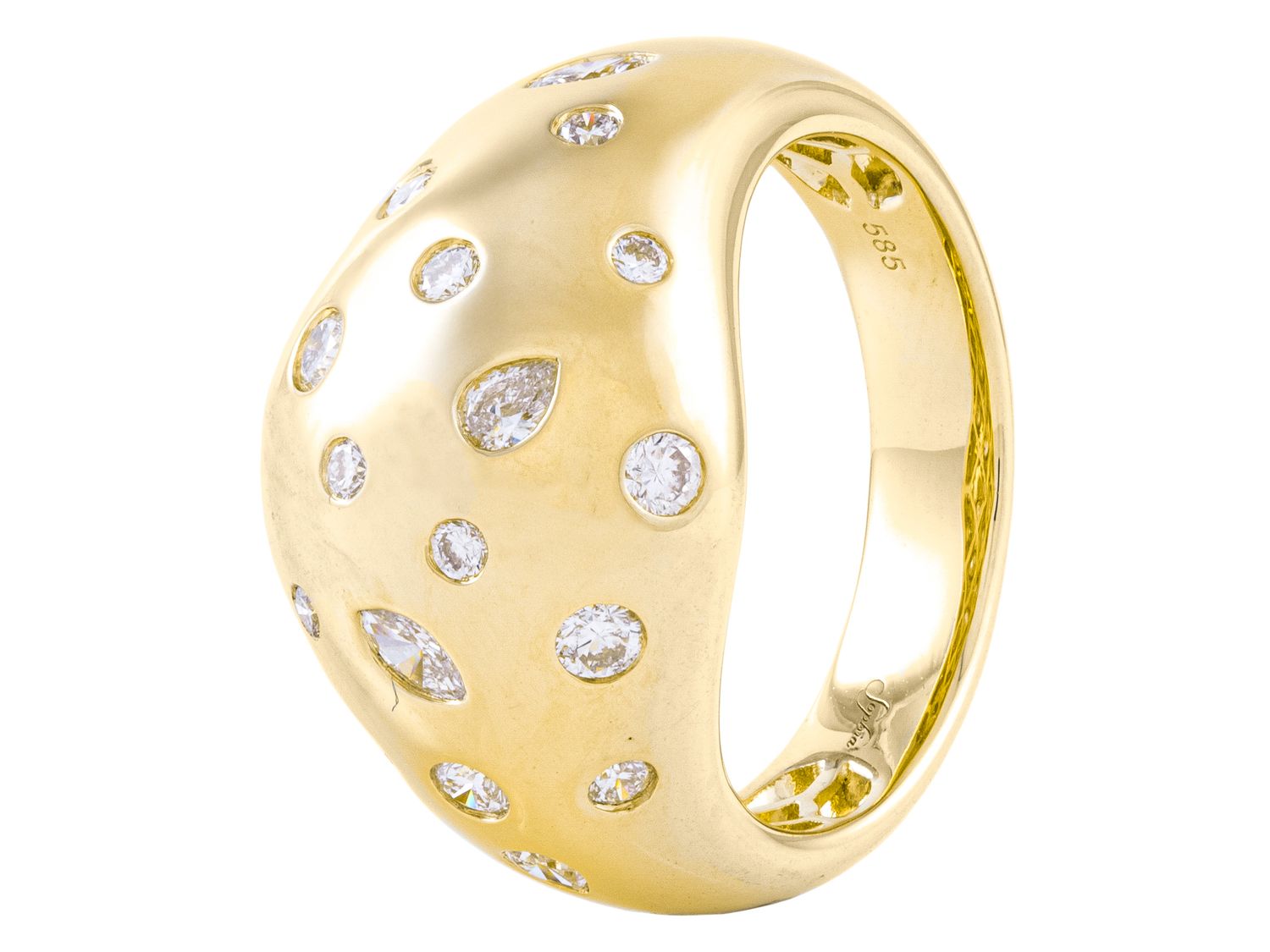 Diamond Ring - 14 KT Yellow Gold