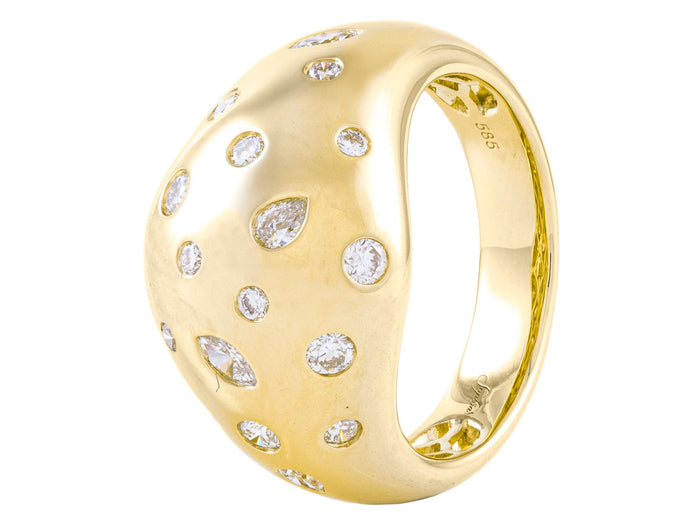 Diamond Ring - 14 KT Yellow Gold