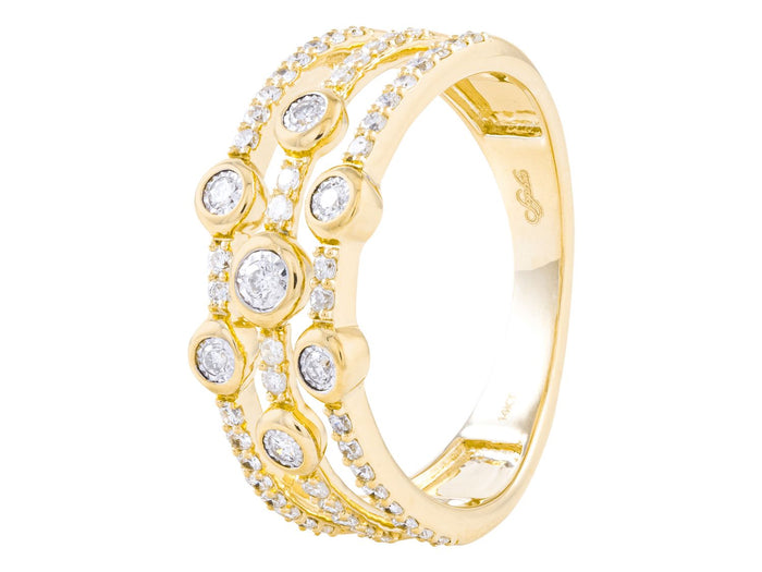 Diamond Ring - 14 KT Yellow Gold