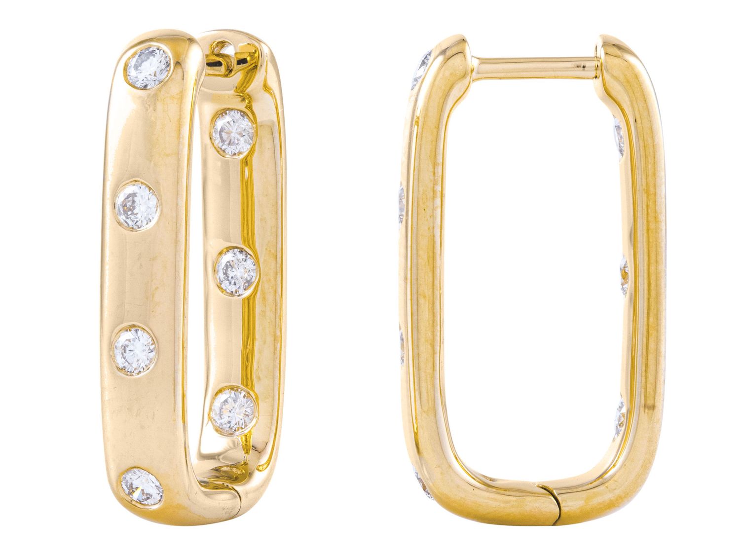Diamond Earrings - 14 KT Yellow Gold