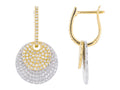 Diamond Earrings - 14 KT White and Yellow Gold