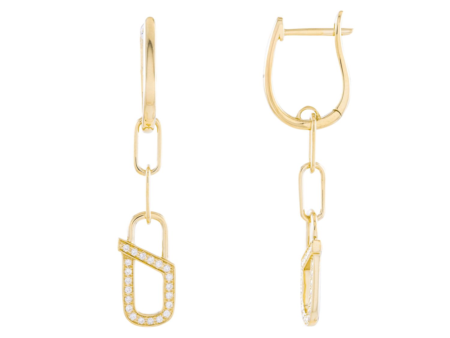 Diamond Earrings - 14 KT Yellow Gold