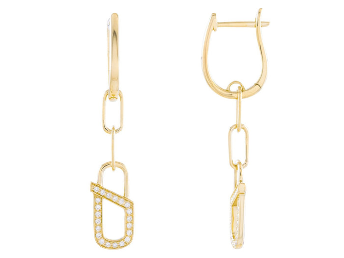 Diamond Earrings - 14 KT Yellow Gold