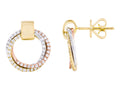 Diamond Earrings - 14 KT Rose White and Yellow Gold