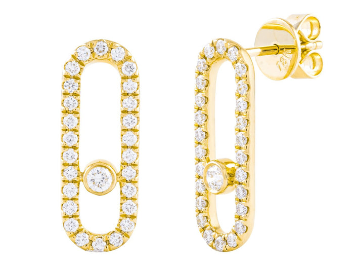 Diamond Earrings - 18 KT Yellow Gold