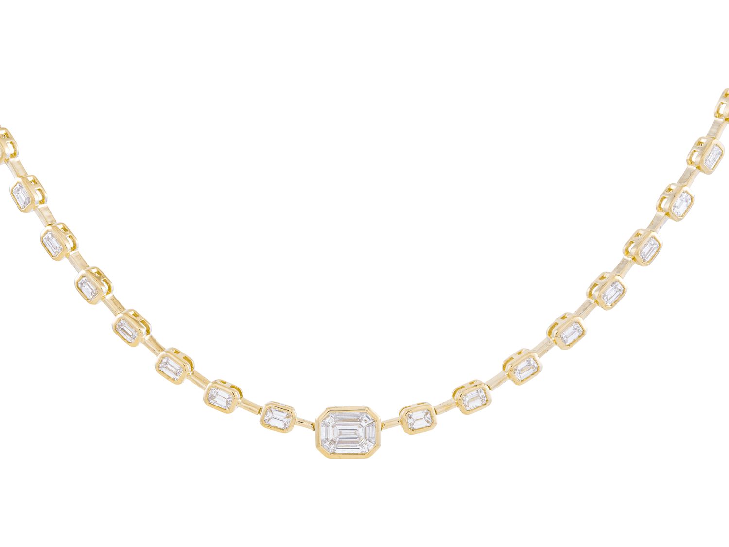 Diamond Necklace - 14 KT Yellow Gold