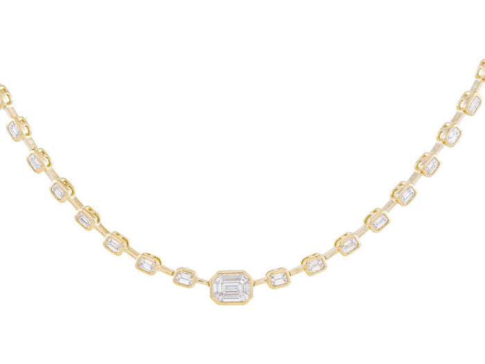 Diamond Necklace - 14 KT Yellow Gold