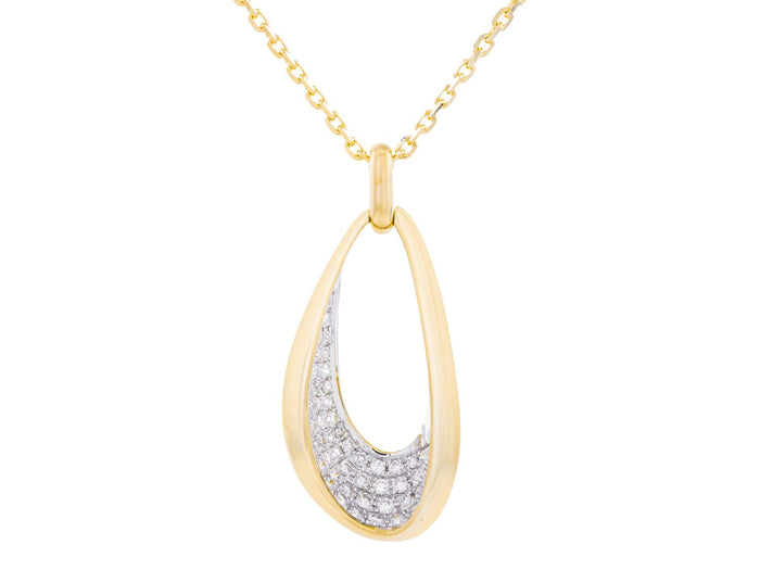 Diamond Necklace - 14 KT Yellow Gold