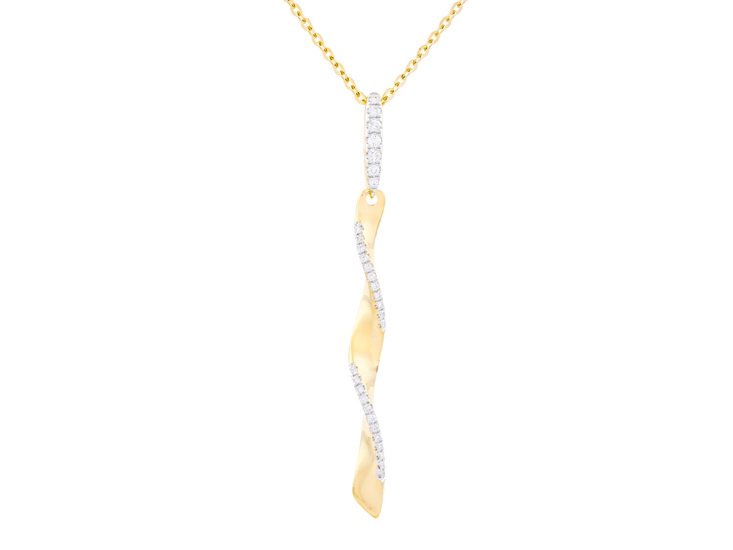 Diamond Necklace - 14 KT Yellow Gold