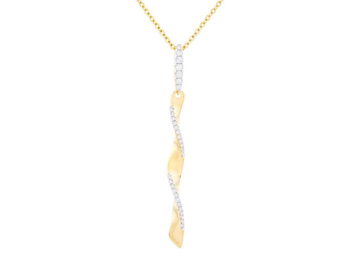 Diamond Necklace - 14 KT Yellow Gold
