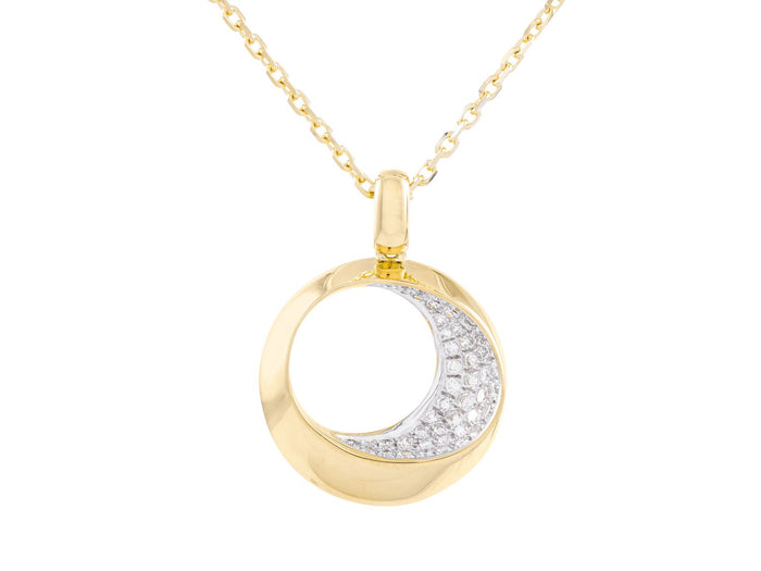 Diamond Necklace - 14 KT Yellow Gold