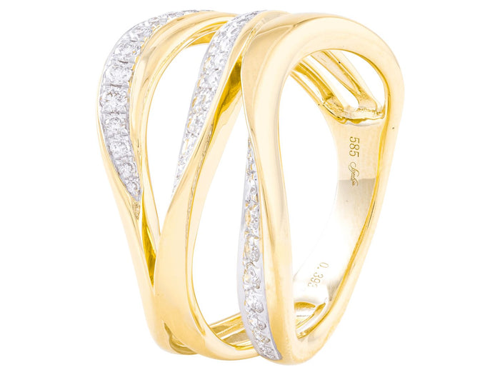 Diamond Ring - 14 KT Yellow Gold