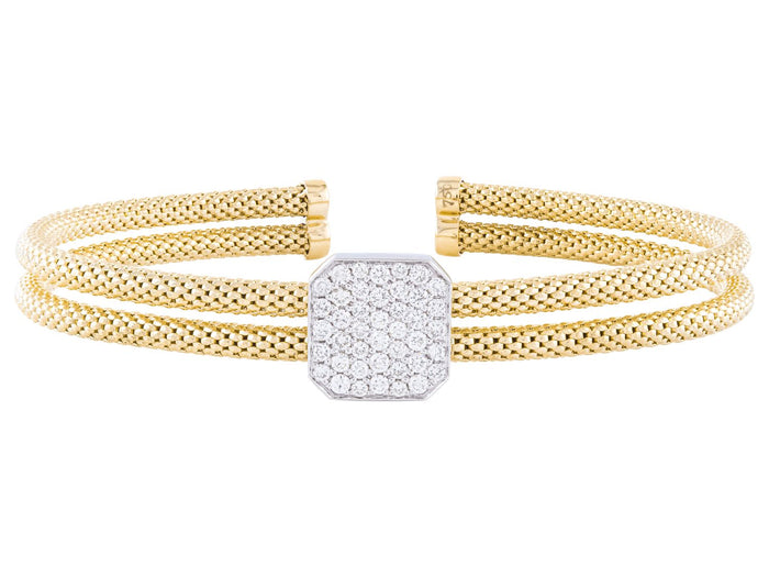 Diamond Bangle - 18 KT White and Yellow Gold