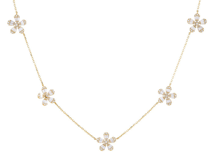 Diamond Necklace - 14 KT Yellow Gold